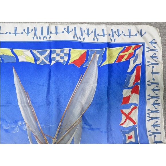 Hermès Blue and Yellow Silk Scarf - Picture 5 of 12